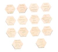 VICASKY 14 Pièces Carte Du Mois De Bébé Accessoires De Photographie Nouveau-né Blocs De Construction Pour Bébé Blocs D'étape De Bébé Signe De Cartes Produits Pour Bébés En Bois Tout-petit