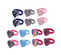 VICASKY 14 Pièces Élastiques à Cheveux Sequins Forme de Cœur et Filles Accessoires Colorés pour Chignons Cônes et Plus