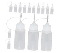 VICASKY 15 pièces Flacons Applicateurs de Colle Plastique Souple Réutilisables pour Dosage Précis Colle Bricolage Peinture Loisirs Créatifs Huile avec Bouchon Blanc