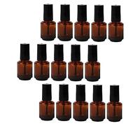 VICASKY 15 Pièces Flacons Verre Cylindriques pour Vernis à Ongles avec Pinceau Bouteilles Cosmétiques Vides pour Personnalisation et Voyage