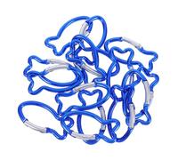 VICASKY 15 Pièces Lot de Mousquetons Forme Poisson Alliage Aluminium Clips Suspendus Résistants pour Camping Randonnée Porte-clés et Outils Extérieurs Bleu