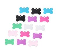 VICASKY 15 pièces Médailles Identification Chien Os Aluminium Double Face Accessoires Collier pour Animaux