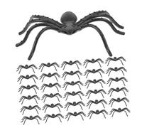 VICASKY 150 Pièces Araignées Factices Réalistes Plastique Longues Jouets Farceurs Halloween Effrayants Décoration Compacte Réutilisable pour Fêtes et Blagues