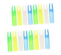 VICASKY 16 pièces Encoches Flèches pour à Arc Extérieur Queue Encoche Remplacement pour Accessoires de Chasse Couleurs Assorties Transparent Bleu Vert