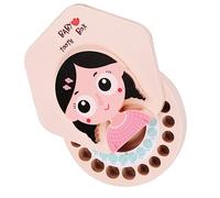 VICASKY 1ensemble Boîte à Dents De Lait Cartoon Pour Garçon Fille Coffret De Conservation Des Dents De Lait Rose