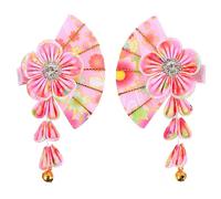 VICASKY 1paire Épingle à Cheveux Décorative Pour Femmes Avec Design De Fleurs Fan Accessoire Élégant Avec Glands Et Cloche Pour Mariages Festivals