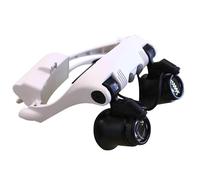 VICASKY 1Pièce Loupes Montées sur Tête avec Lumière LED pour Réparation et Évaluation des Bijoux Lunettes Grossissantes Optiques avec Lentilles