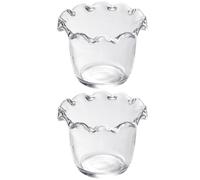 VICASKY 2 Bols à Dessert en Verre Supérieure, Design Simple et Bord Perlé, Pratiques et Lisses Toucher, pour Salades et Snacks Restaurants et Bars