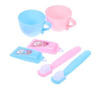 VICASKY 2 Ensembles Accessoires de Salle de Bain pour Poupées avec Brosse à Dents et Mini Dentifrice Jouets pour Jeu de Rôle et Simulation de Toilette pour Poupées