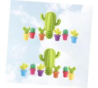 VICASKY 2 ensembles Bouchons de Bouteille Silicone Cactus Set de Marqueurs de Verres Colorés Étanches et Réutilisables Joint Étanchéité Alimentaire pour Vin et Boissons Couleur Aléatoire
