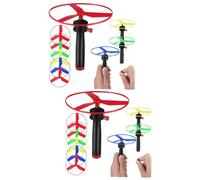 VICASKY 2 Ensembles De Câbles en Plastique Soucoupe Volante Ovni pour Enfants Tirant des Jouets De Jeu Lanceur De Soucoupe À Disque Volant Jouet De Libellule Volante Dépliant Jouet