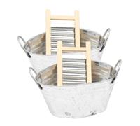 VICASKY 2 Ensembles Miniature Dollhouse Washboard and Basin Set Realistic Miniature Bathroom Accessory Charming and Delicate Home Decor for Dollhouse Scenes