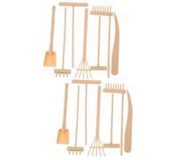 VICASKY 2 Ensembles Râteau Jardin Zen Miniature Jaune et Beige Outils Décoratifs pour Bac à Sable Intérieur Accessoires Créatifs pour Paysages Zen et Détente