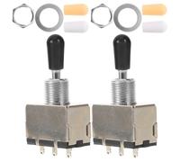 VICASKY 2 Ensembles Sélecteur Micros Guitare Électrique Positions avec Levier Précis et Capuchons Plastiques Interrupteur Toggle Étanche Chrome Lot pour Modification et Remplacement