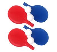 VICASKY 2 Ensembles Set de Tennis de Table Plastique Légères pour Garçon Fille avec Balles Pong Jeu Apprentissage pour Débutants et Activités Parent Garçon Fille Adapté Rouge et Bleu