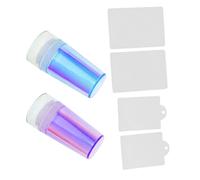 VICASKY 2 ensembles Silicone Nail Stamper Transparent DIY Nail Art Tools For Manicure With Soft Silicone Heads Easy To Use