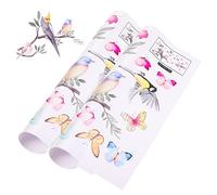 VICASKY 2 Feuilles autocollant de verre autocollants de fenêtre l'oiseau s'accroche stickers muraux personnalisable Autocollant vitre oiseaux papier peint à fleurs décor hiver