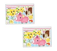 VICASKY 2 Feuilles Autocollant Stickers Muraux Pour Enfants Oiseau Qui Chante Sticker Mural Hauteur Règle De Croissance Courbe De Croissance Du Nourrisson Toise Animal Règle De Mesure Pvc