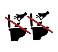 VICASKY 2 feuilles Sticker Adhésif pour Abattant de Wc Panneau Mural de Toilette Amovible Signalisation Hygiénique Salle de Bain Lot de Rappel Bouchage Décoration Fonctionnelle