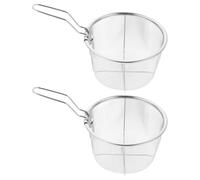 VICASKY 2 Paniers à Frire en Acier Inoxydable Argenté avec Poignée, Résistants la Déformation la Casse, pour Cuire des Frites et Autres Aliments Frits