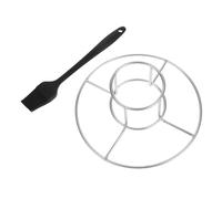 VICASKY 2 Pièces Acier Inoxydable pour Poulet avec Support Pliable et Brosse Silicone pour Huile Ustensiles Barbecue Pratiques pour Cuisson Au Four et Barbecue