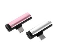 VICASKY 2 Pièces Adaptateur Casque USB-c vers Jack 3,5mm, Alliage | Plug And Play, Écoute Musicale Pendant la Charge, Modèle 2-en-1, Finition Rose Argenté