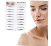 VICASKY 2 pièces Autocollants Sourcils Imitation Poil Noirs Outil Transfert Sourcils pour Hommes et Femmes Facile à Appliquer Semi-permanents Modèle Temporaire sans Blessure Lot