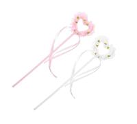 VICASKY 2 pièces Baguettes Lumineuses Enchantées pour Garçon Fille Fête Déguisement Accessoires Cosplay Prop Fairies Blanc Rose