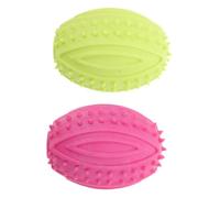 VICASKY 2 pièces Balle pour Chien à Mâcher Caoutchouc avec Sifflet Interactif pour Chiots Petits pour Exercices et Divertissement Intérieur et Extérieur