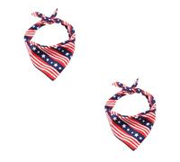 VICASKY 2 Pièces Bandana pour Chien Motif et Rayures Foulard Triangle pour Animal de Compagnie Serviette Salivaire Lavable et Confortable Accessoire Mode pour Chien et Chat