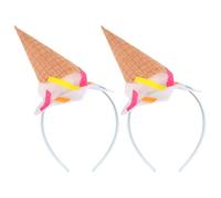 VICASKY 2 Pièces Bandeau Cheveux Glace Blanc Serre-tête Dessert Garçon Fille Adulte Accessoire Fête Anniversaire Halloween Cosplay