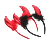 VICASKY 2 Pièces Bandeau Cornes Diable Halloween Rouge à Paillettes Accessoire Costume Cosplay Fête pour Soirées Carnaval et Halloween