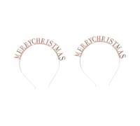 VICASKY 2 Pièces Bandeau de Noël Créatif pour Fille avec Lettres Accessoire Couronne Élégant Tête Fin et Confortable pour Fêtes et Réunions