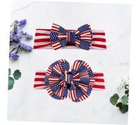 VICASKY 2 Pièces Bandeau Garçon Fille avec Nœud Drapeau Américain Antidérapant pour Fête de Lindépendance Accessoire et Ajustable pour Filles