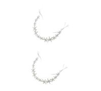 VICASKY 2 Pièces Bandeau Mariée Étoile Argenté avec Ruban Satiné Élégant pour Mariage et Fête Accessoires Cheveux Bridal Headpiece Wedding Rhinestone Headband