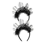 VICASKY 2 Pièces Bandeaux Happy Birthday Unisex Lot de Couronnes Princesse et Reine pour Filles et Femmes Serre-têtes Flexibles Confortables pour Fête et Photos Anniversaire