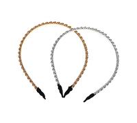 VICASKY 2 Pièces Bandeaux Métalliques Fins Chaîne Lot de Or et et Filles Accessoire de Mode Élégant et Durable pour Parties et Événements Spéciaux