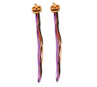VICASKY 2 Pièces Barrette Halloween Garçon Fille Clips Citrouille Colorés Perruque Accessoires Fête pour Filles