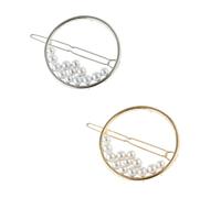 VICASKY 2 pièces Barrettes Perles Rondes Creuses Épingles à Cheveux Élégantes pour Femmes Accessoires Coiffure pour Fêtes et Usage Quotidien