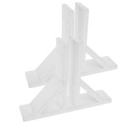 VICASKY 2 Pièces Base de Clôture en Bois Blanche, Support de Jardin | Surface Polie, Assemblage Facile, pour Clôtures Diy, Accessoire de Fixation pour Poteau et Petite Barrière