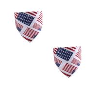 VICASKY 2 Pièces Bavoir pour Animal de Compagnie Motif Drapeau Américain Foulard pour Chien Respirant Polyester Accessoire Festival Independence Day Costume Décoratif pour Chiots et