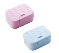 VICASKY 2 pièces Boîte à Étanche Plastique Durable Étui de Voyage pour Camping et Salle de Bain Rouge Bleu Récipient Solide avec Verrouillage Sécurisé et Design Étanche pour Maison