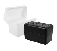 VICASKY 2 pièces Boîte à Fiches Compacte Trieur Cartes Visite Élégant Rangement Bureau Pratique pour Cartes de Visite Boîte Rangement Compartiment Empilable de Bureau Moderne