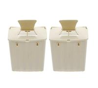 VICASKY 2 Pièces Boîte D'élevage en Plastique pour Oiseaux, Étui D'incubation, Forme Boîte, Beige, à Suspendre, Facile à Nettoyer, pour Perroquet et Moineau, Porche et Maison