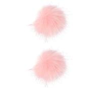 VICASKY 2 Pièces Boule de Laine Artificielle Décorative, 8-9cm | Fixation Élastique, Interface à Broche et Boucle Cachée, pour Manteau et Maille, Projet DIY Personnalisé