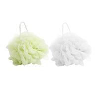 VICASKY 2 Pièces Boules De Bain Moelleuses Fleur De Douche Exfoliante Lavable Nettoyante Pour Corps Éponge Mousseuse Antibactérienne Pour Salle De Bain Lot Blanc Et Vert
