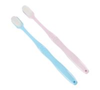VICASKY 2 pièces Brosses Dents Souples Design Poils Doux Ergonomiques pour Nettoyage Oral Rose et Bleu