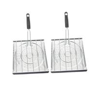 VICASKY 2 Pièces Camping Pliable Acier Inoxydable pour Fourneau Plateau Toast et Grill Polyvalent pour Cuisine Extérieure et Barbecue