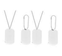 VICASKY 2 Pièces Collier Homme Acier Inoxydable Pendentif Dog Tag Argenté Chaîne Résistante et Personnalisable pour Homme et Adolescent