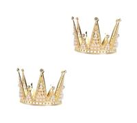 VICASKY 2 Pièces Couronne de Mariage Métal avec et Perles Diadème Triangle Géométrique Doré pour Mariée et Fête Accessoire Cheveux Élégant pour Célébrations et